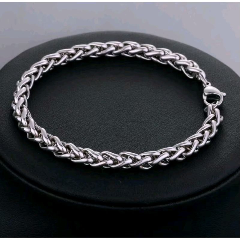GELANG RANTAI TITANIUM PRIA DAN WANITA ANTI KARAT MOTIF SISIK NAGA