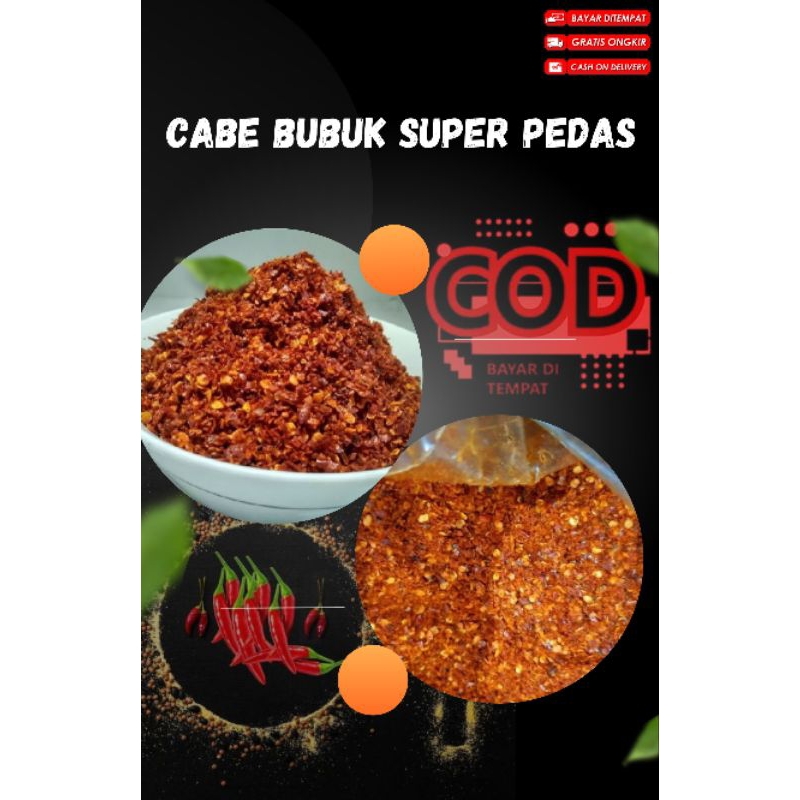 

cabe bubuk kasar 200gram dijamin pedass nampoll