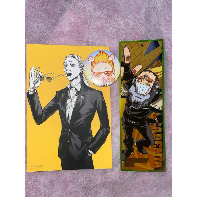 postcard pin badge stiker present mic my boku no hero academia mha bnha hizashi yamada