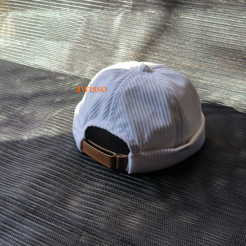 Micki hat peci Dewasa miki hat corduroy putih
