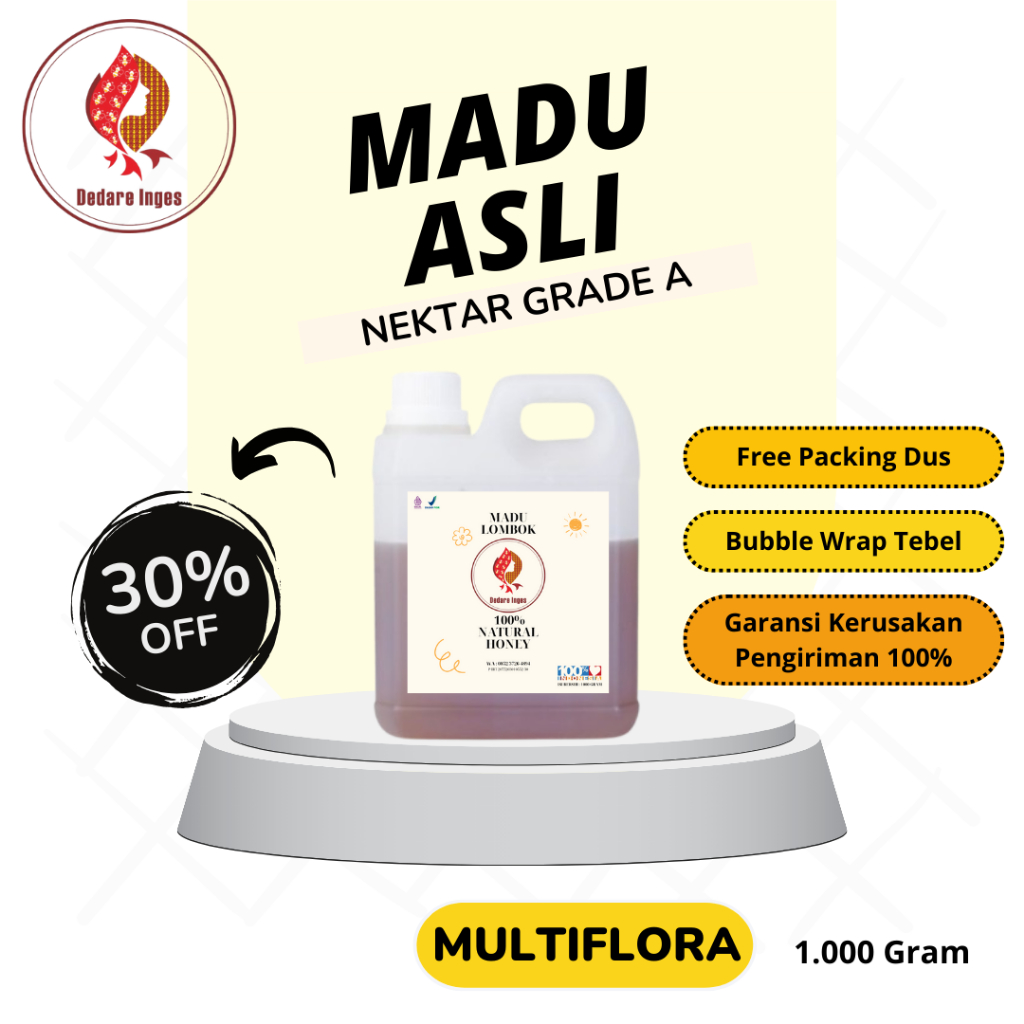 

Madu Multiflora Asli Murni Original Organik Tanpa Campuran 1.000 Gram