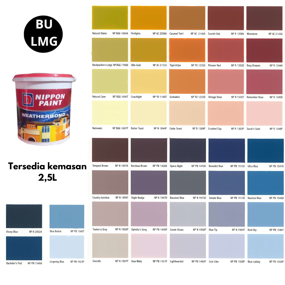 Nippon Weatherbond Kemasan 2,5L || Cat Tembok Eksterior Premium || Cat Eksterior Nippon Paint (1/2)