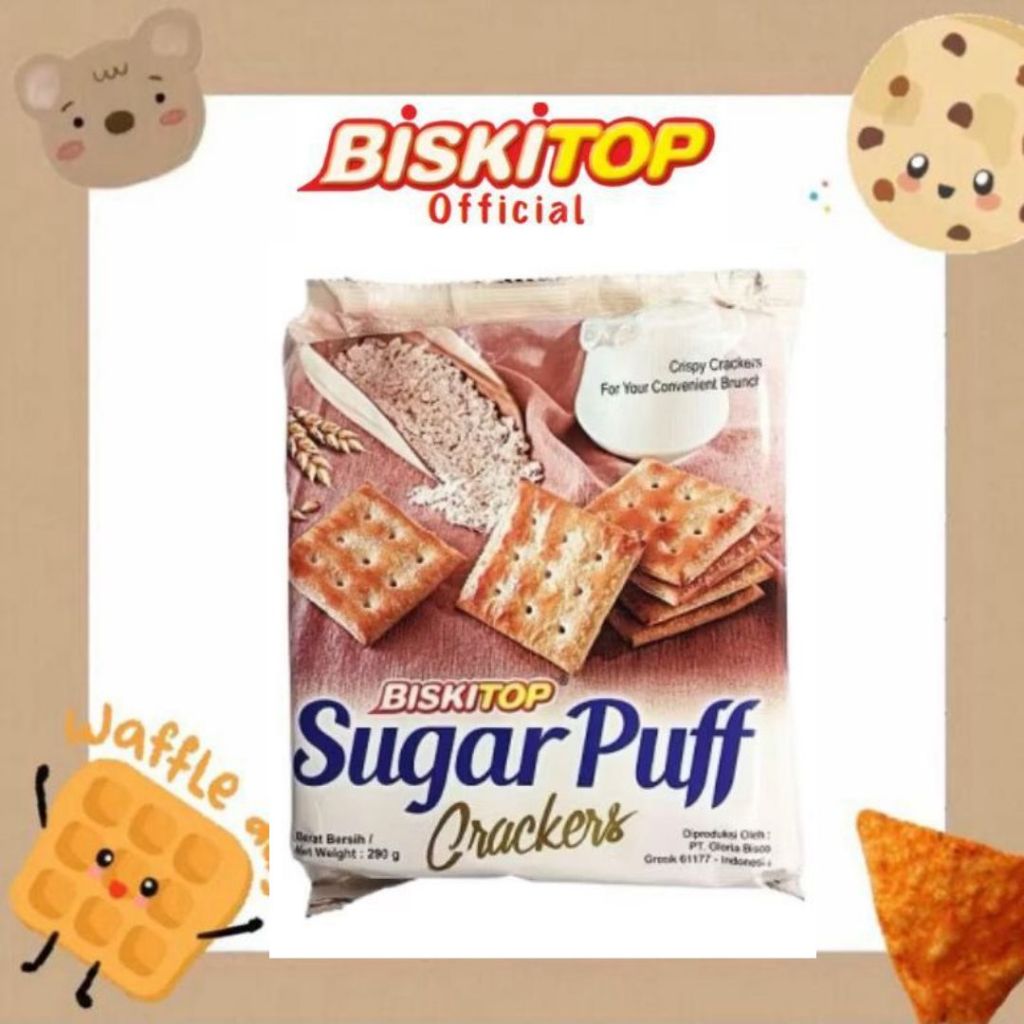 

ISKITOP - SUGAR PUFF 280gr Biskuit Kue Kering Anak Dewasa Murah Rasa Gula Manis