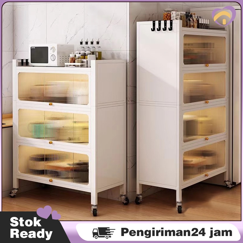 Rak Dapur / Rak Lemari Dapur/Lemari Dapur/ Lemari Piring Rak Dapur Serbaguna Rak Piring Tertutup Rak