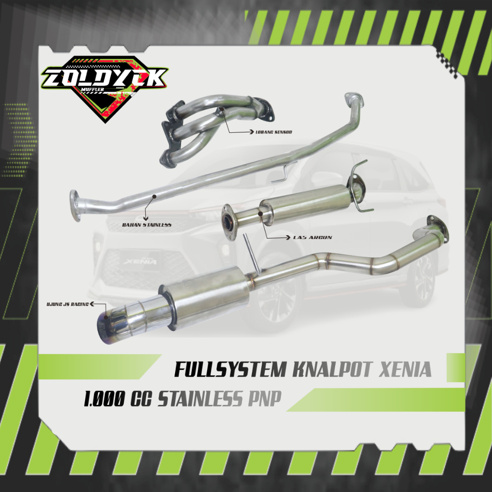 KNALPOT MOBIL FULLSYSTEM XENIA 1.0 HEADER BOLT ON