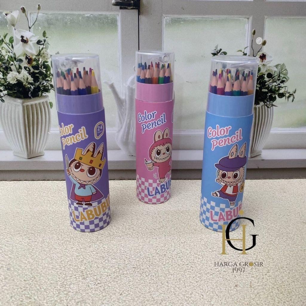 

Pensil Warna Tabung Labubu isi 12 pcs dan 24 pcs MN-1804 / Pensel warna dengan box dan FREE rautan / Coloring pencil color