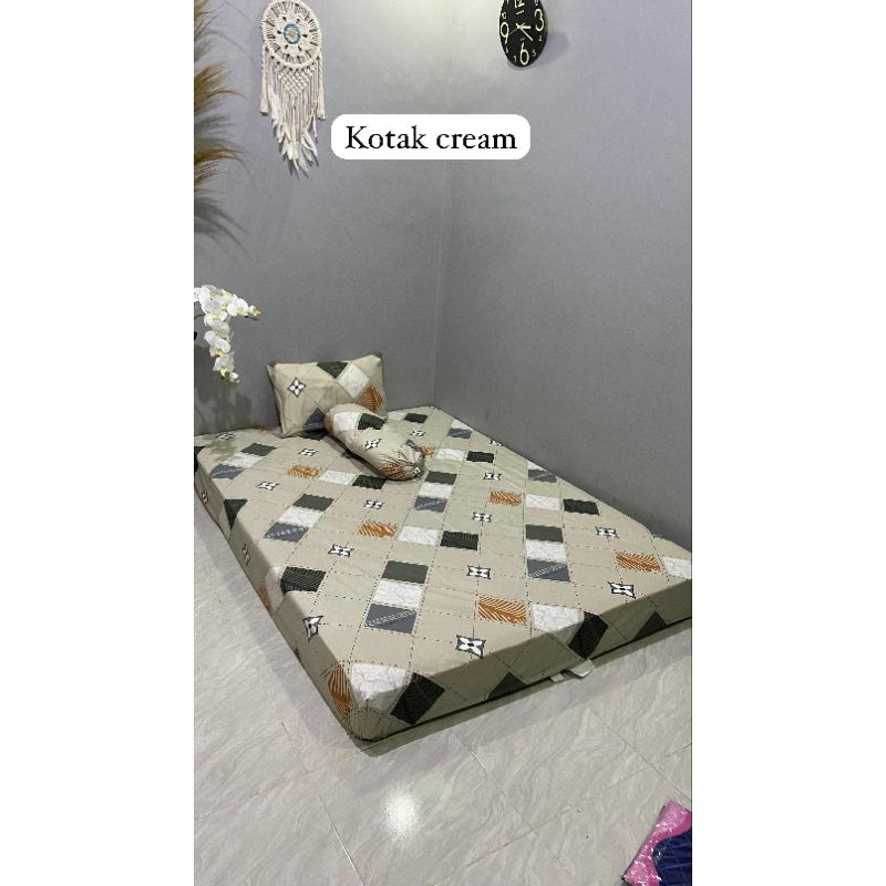 Sprei Kotak Cream Uk 120×200×20