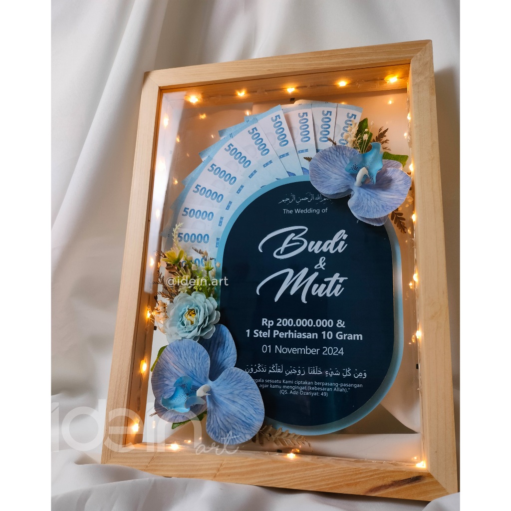 MAHAR NIKAH Bingkai Kayu AKRILIK Size 10R / Mahar pernikahan / mahar nikahan