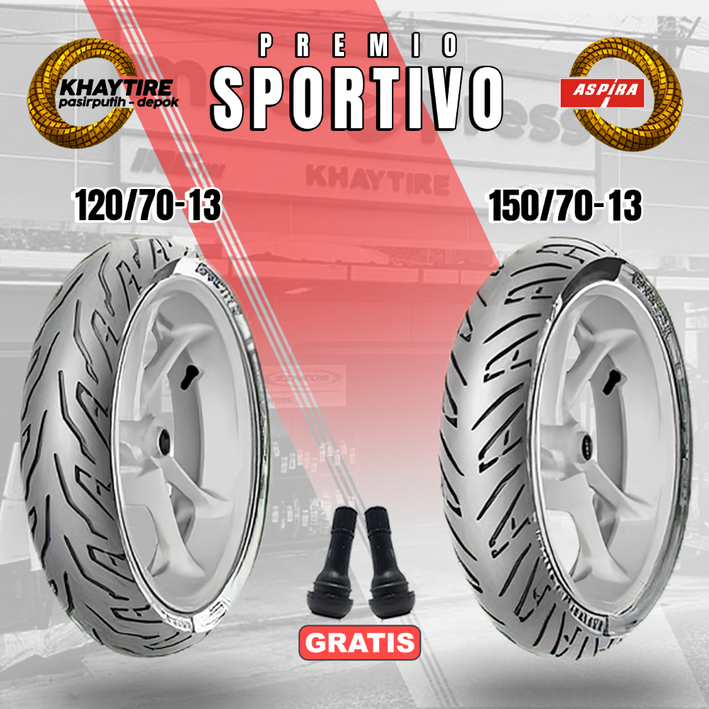 Sepasang Ban Motor YAMAHA NMAX ASPIRA PREMIO SPORTIVO 120/70-13 dan 150/70-13 Tubeless