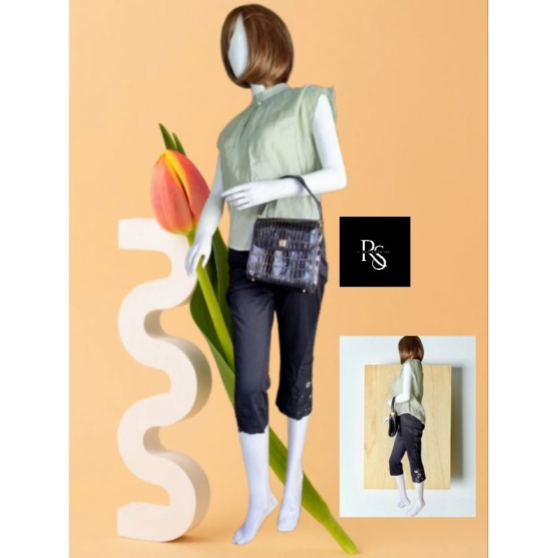 tas shoulder bag /handle bag wanita, tas pesta, kulit asli motif croco ori dari brand dari PIERRE CA