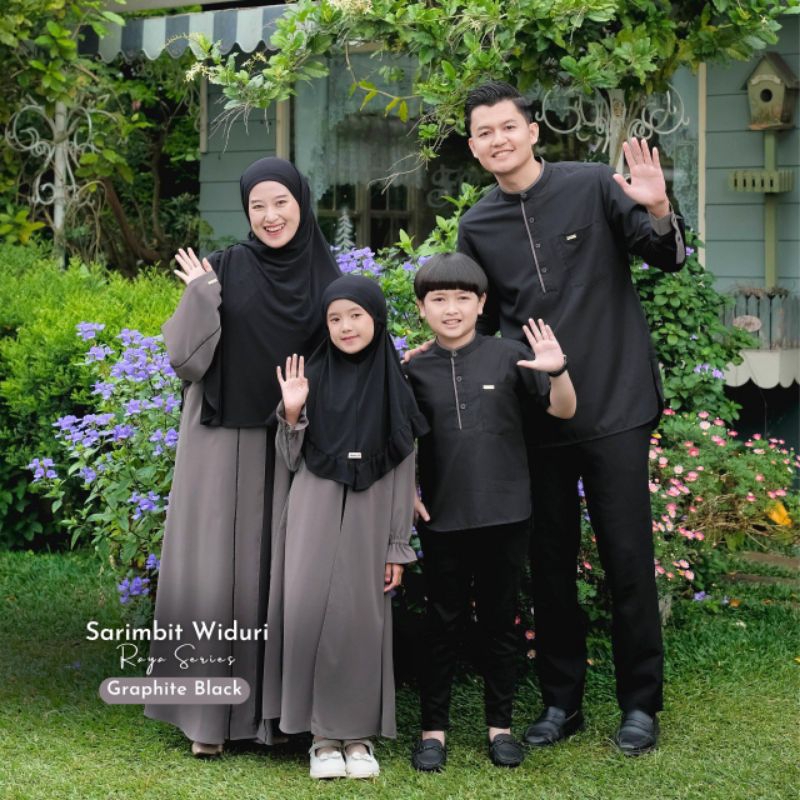 Widuri Collection raya series - Sarimbit keluarga - Sarimbit Lebaran -  Warna Graphite Black | Albat