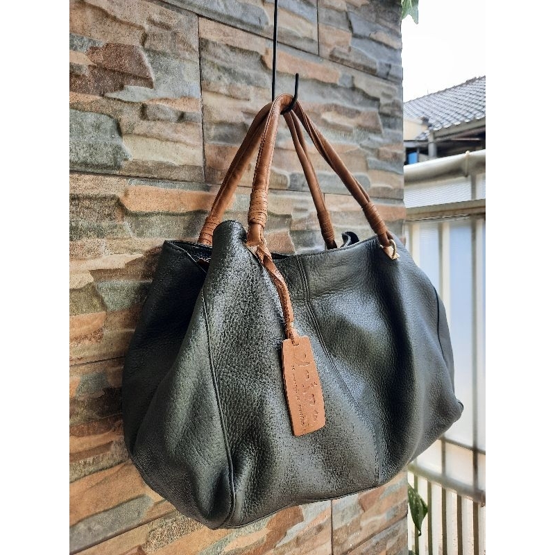 Totebag Hijau YAJNA - TAS PRELOVED BRANDED ORIGINAL