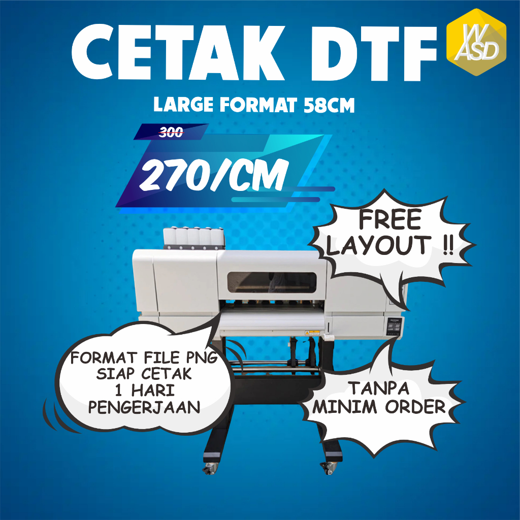 JASA CETAK DTF / PRINT DTF METERAN ECERAN LARGE FORMAT