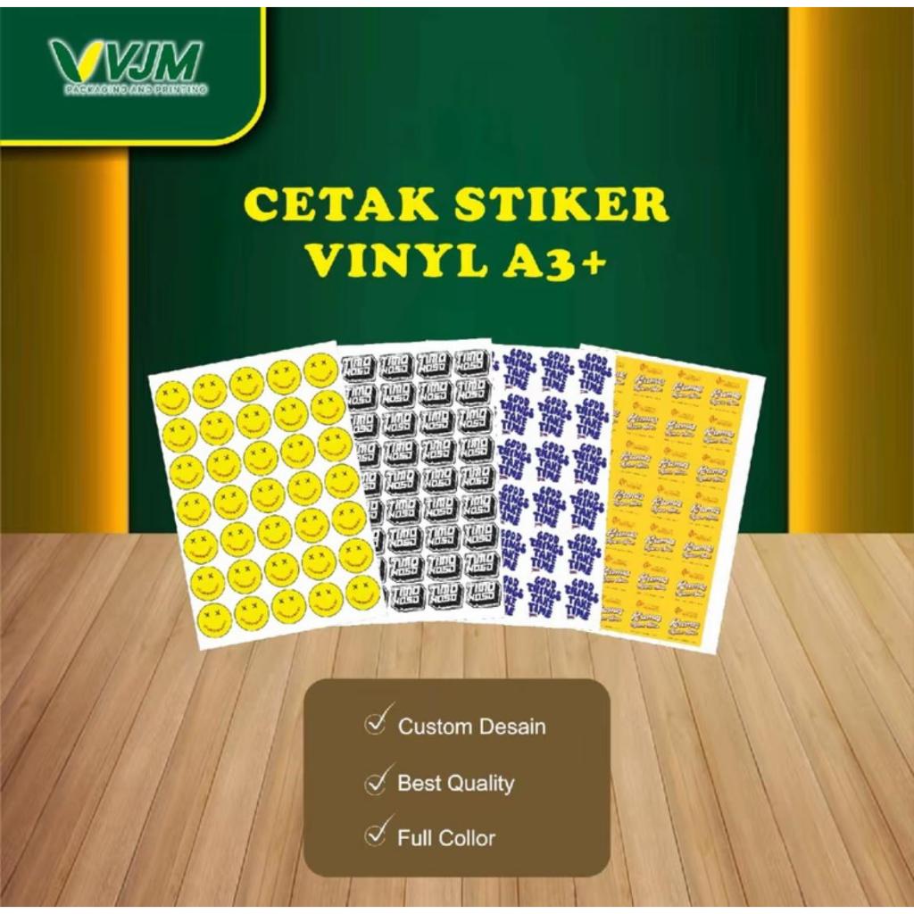 

Cetak Stiker Custom | Print Stiker Lebel Vinyl A3+ Print Only Laminasi Cutting