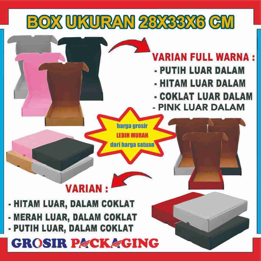 

Box 28x33x6 Cm / Box Lipat Samping / Box Hampers / Kardus Polos