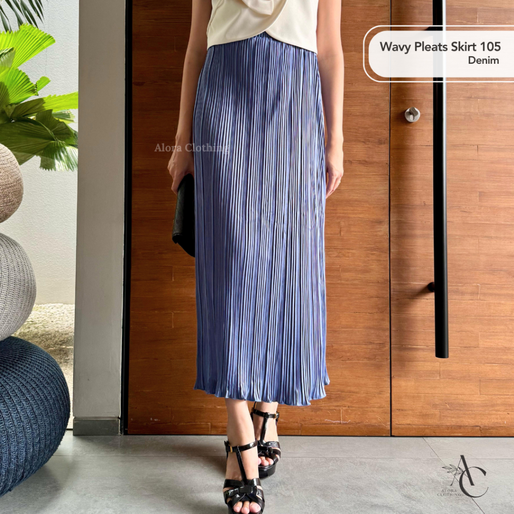 BRAND NEW Alora Rok Plisket Mayung Wavy 105 Rok Plisket Korea Wanita Rok Muslim Casual Outfit Kuliah