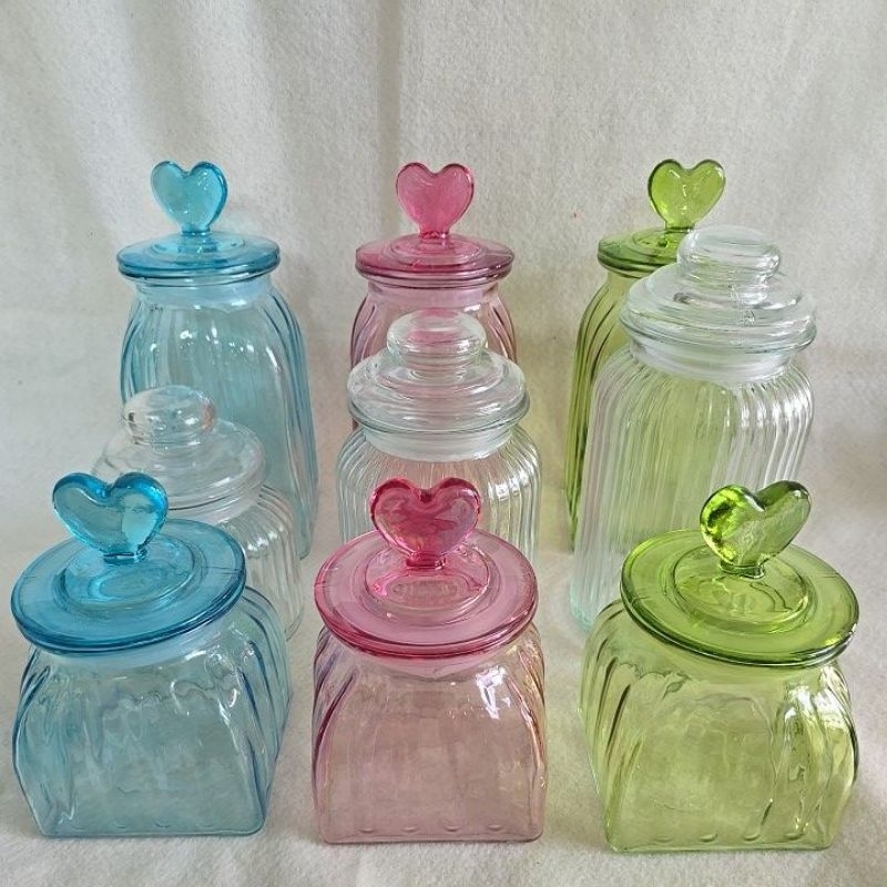 [1 PCS] Love Glass Jar / Glass Jar Bening. Candy Jar. Decorative Jar.