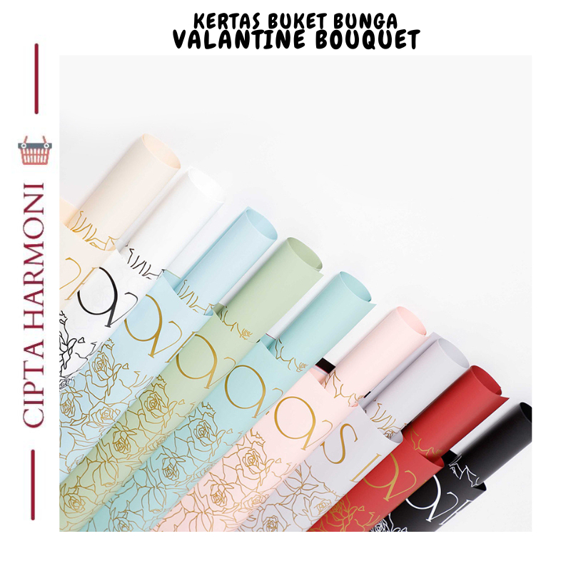

20 LEMBAR Flower Wrapping Paper Valantine Kertas Bouquet Cellophane KB039