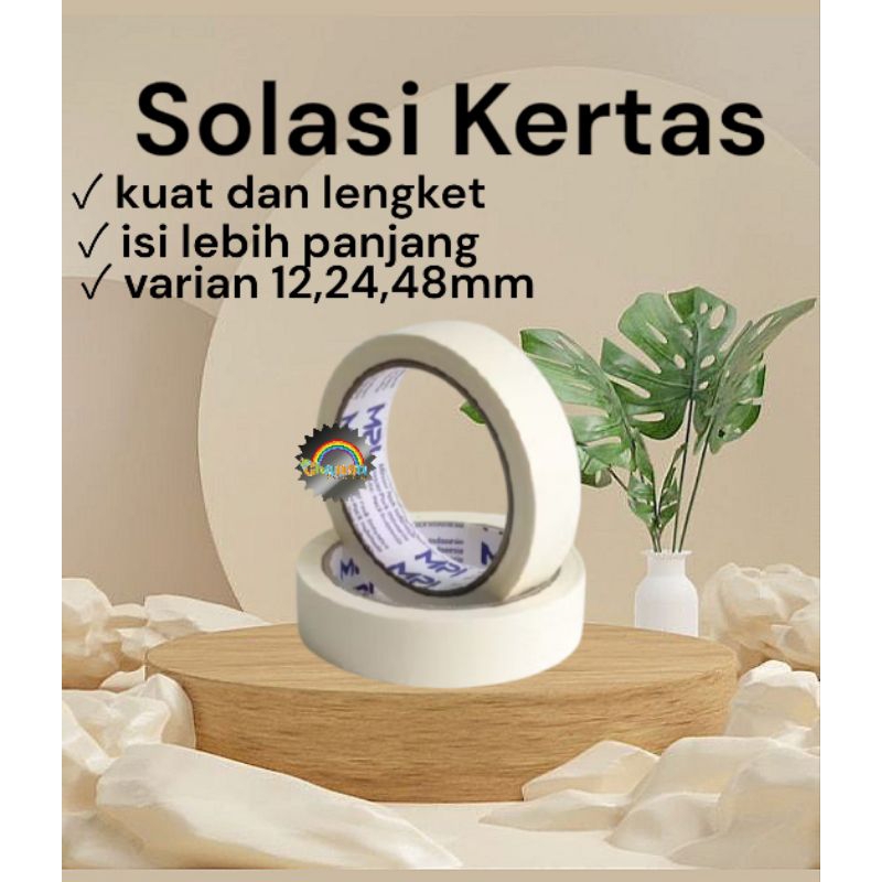 

Masking Tape 1 inch / Masking Tape 12 mm / Masking Tape 24 mm / Solasi Kertas / Lakban Kertas