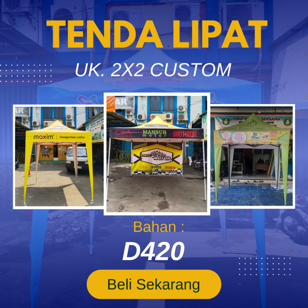 TENDA DAGANG TENDA LIPAT PRAKTIS 2X2 CUSTOM DESIGN POLOSAN TENDA DAGANG TENDA STAND TENDA PROMOSI TE