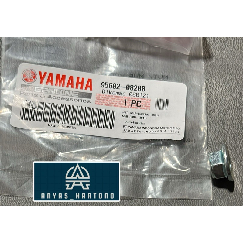 Mur Roda Nut Self  Locking Mur Gear Belakang Baut tanam nap gear Jupiter MX Vixion Scorpio uk.12 | 9