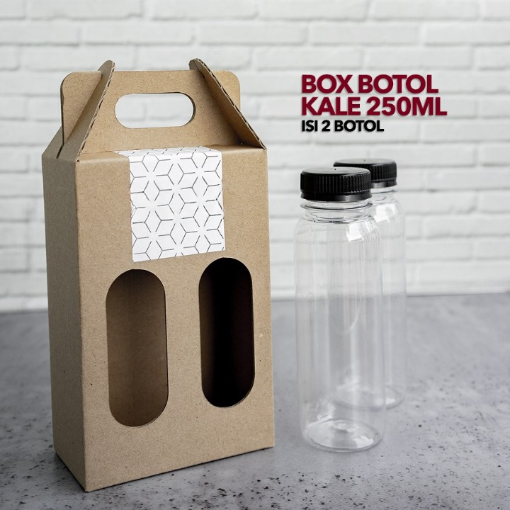 

10 Pcs Kardus Tenteng Muat 2 Botol Kale 250ml Ukuran 11x6x17cm