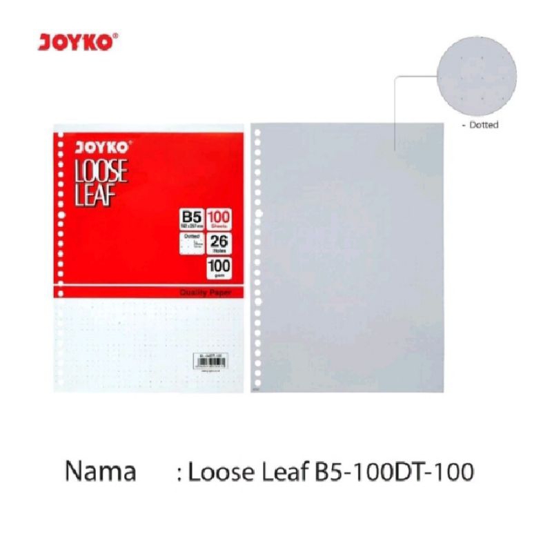 

[YOBANA] ISI BINDER/ LOOSE LEAF B5 DOTTE JOYKO 100 LEMBAR