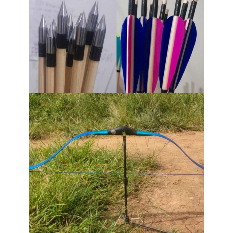 Busur bending Turkish  satu set dengan Arrow panahan 1 lusin,   bisa request sesuai tarikan anak