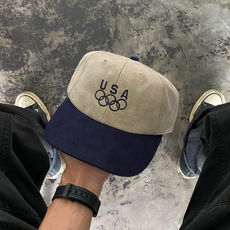 VINTAGE 90s USA OLYMPIC TEAM CORDUROY HAT (New Old Stock) Made In USA
