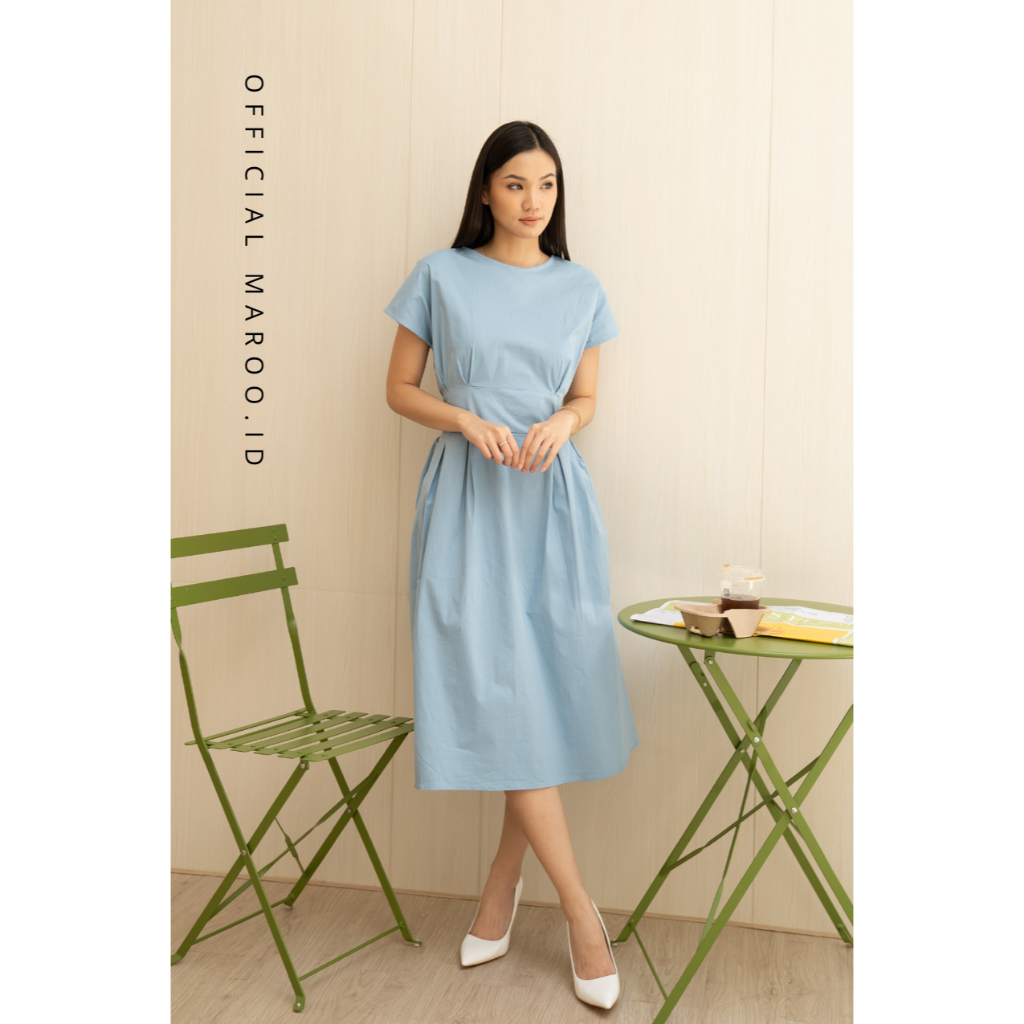 BIG SALE Maroo - Selena Dress / Dress Putih / Dress Korea / Dress Elegan Polos