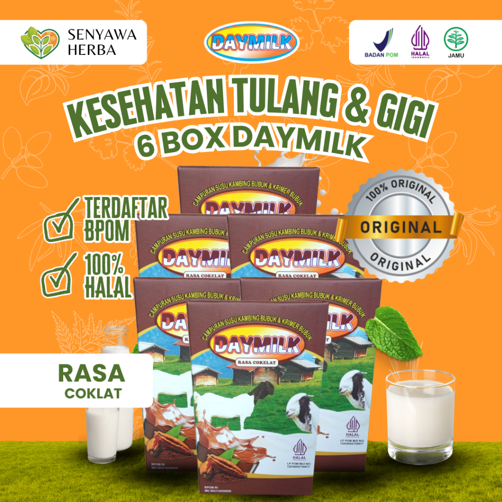 

PAKET 6 BOX SUSU DAYMILK COKELAT – Susu Kambing Etawa 200gr, Sehatkan Tulang, Sendi, Lambung