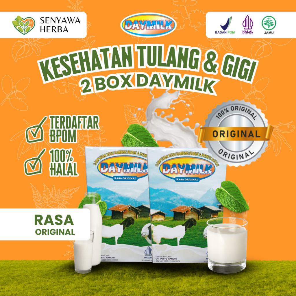 

PAKET 2 BOX SUSU DAYMILK ORIGINAL – Susu Kambing Etawa 200gr, Sehatkan Tulang, Sendi, Lambung