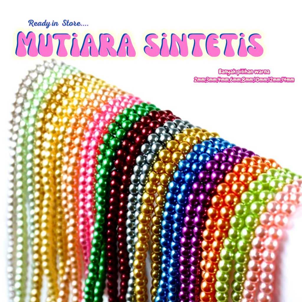 MUTIARA KILAP SINTETIS PLASTIK 2MM/BATU KERAJINAN/DIY/BAHAN TASBIH/MANIK-MANIK