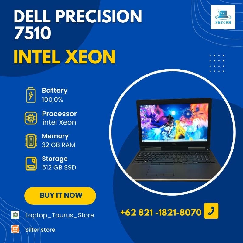 DELL PRECISION 7510 INTEL XEON RAM32 SSD 512GB