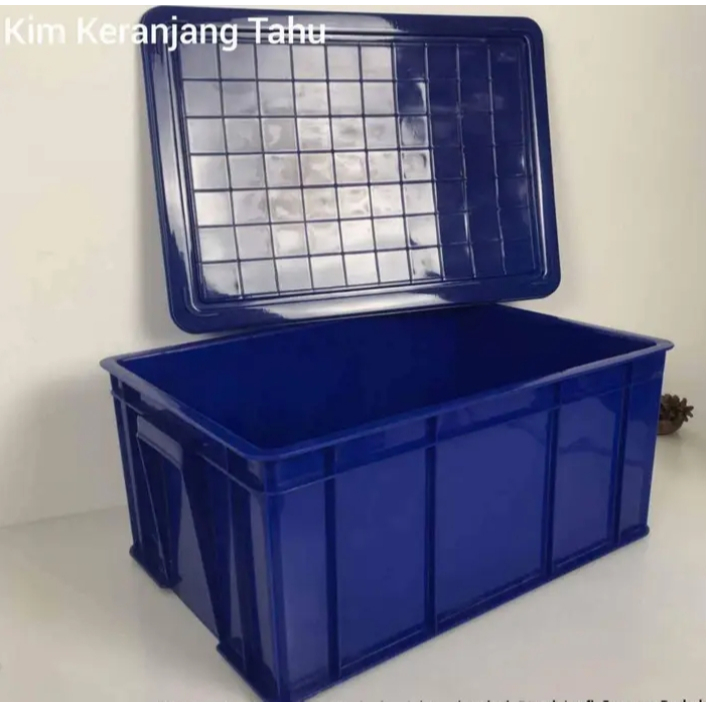 Keranjang Industri Besar Keranjang Tahu Krat Serbaguna Plastik Box + Tutup