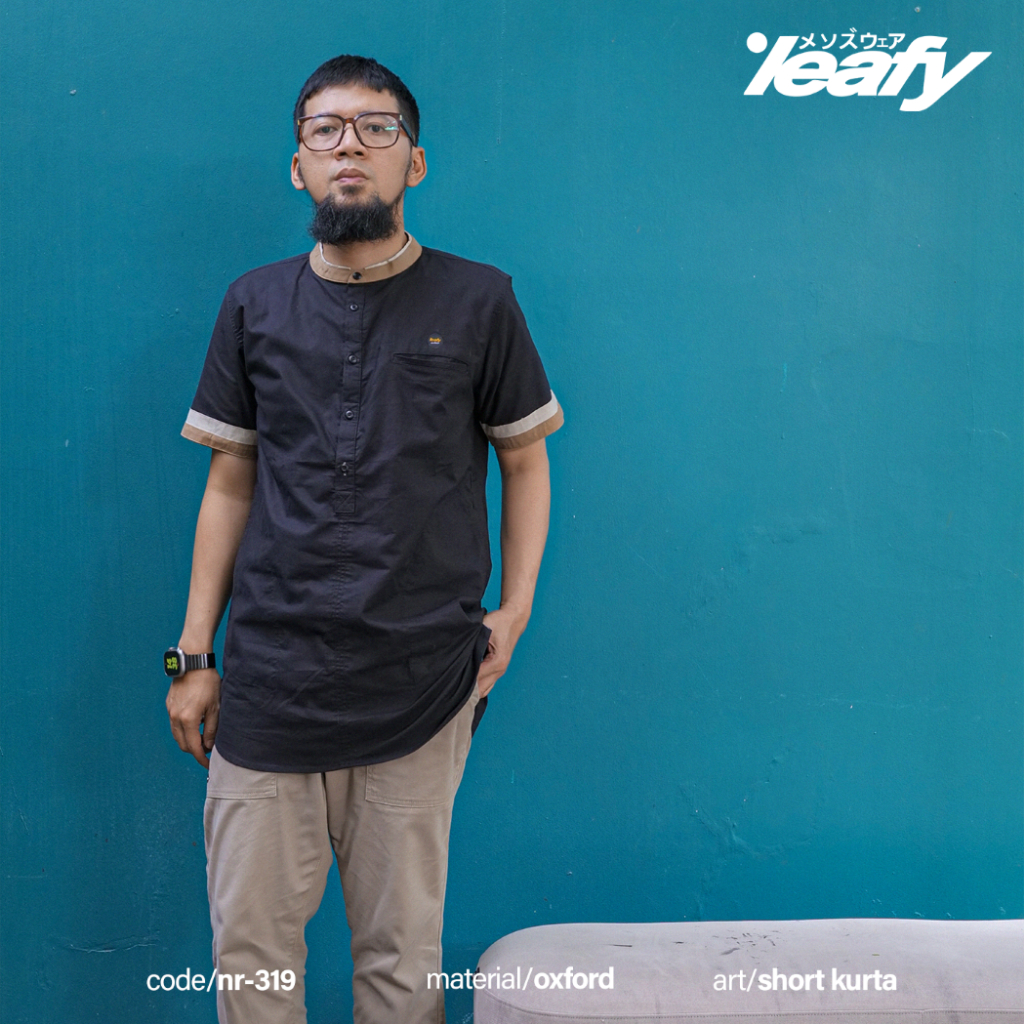 LEAFY NR-319 | BAJU KOKO PRIA KURTA LENGAN PENDEK | BAHAN OXFORD lengan pendek panjang bahan berkual