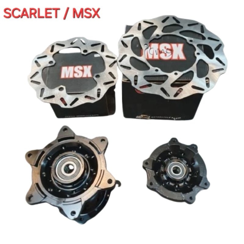TROMOL SET DEPAN BELAKANG HOLE 36 CRF150 WARNA BLACK HITAM BONUS PIRINGAN