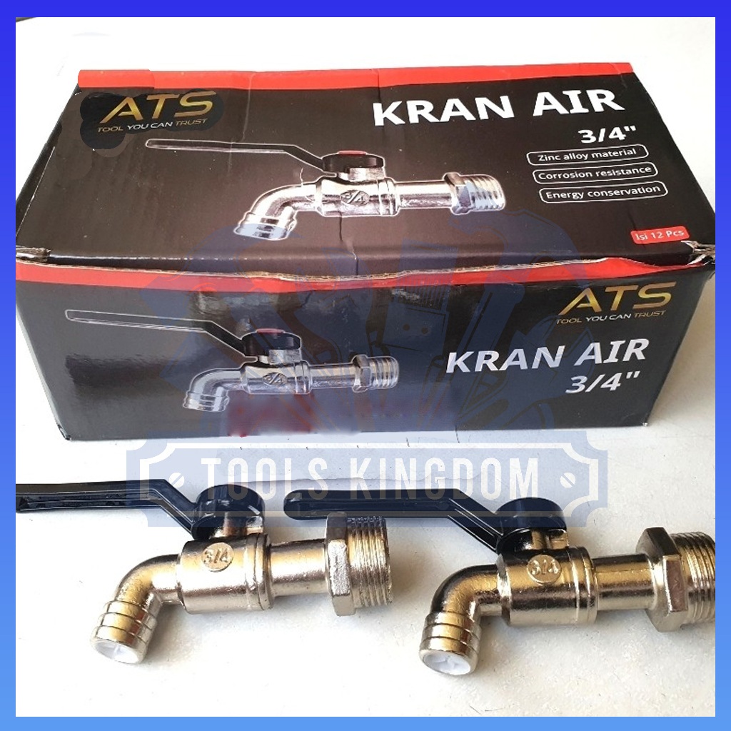 Kran Tembok Gagang Hitam 3/4" ATS - Kran Bola Gagang Hitam 3/4" - Kran Air Gagang Hitam Panjang ATS
