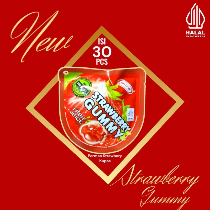 

Ay00! 1 BOX PERMEN GRAPE GUMMY MANGO GUMMY STRAWBERRY GUMMY ISI 30 PCS
