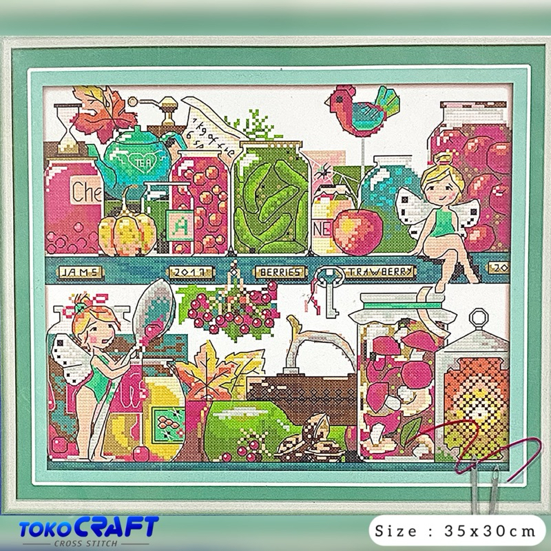 Paket Kristik Pola Cetak Kain Storeroom J370, Crossstitch Print Patern Storeroom, Kristik Pola Kain 