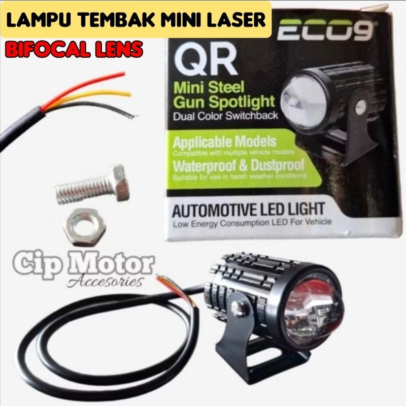 Lampu Tembak QR ECO9 D2 Laser Putih kuning Motor Mobil 12 Volt