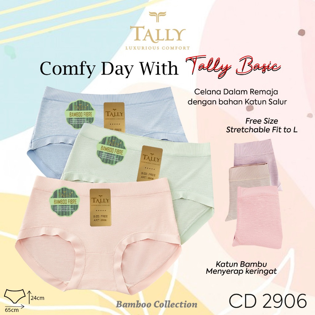 Tally Celana Dalam Katun Bamboo Fibre Fit L to XL - CD 2906