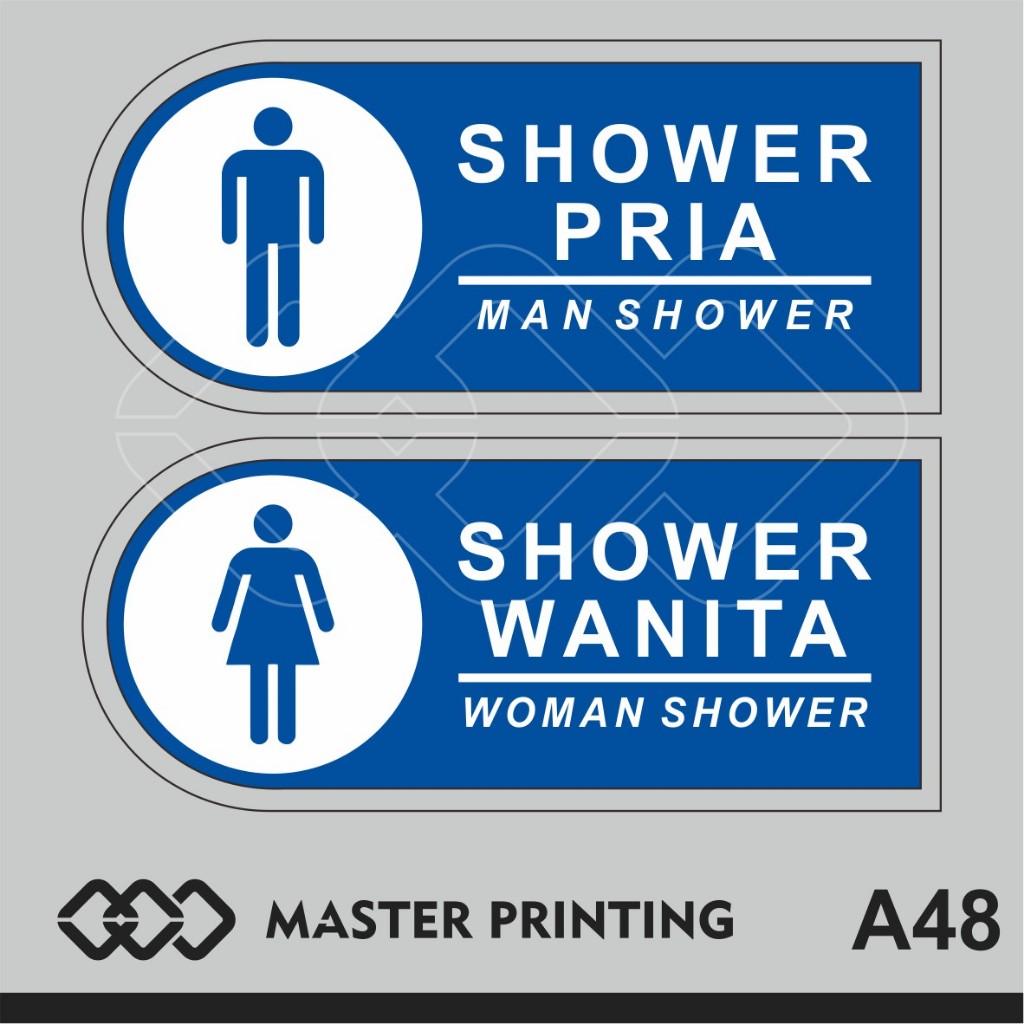 

A48 - Akrilik Shower Pria dan Wanita, Acrylic Sign, Tahan Air, Termurah, dan Bisa Custom