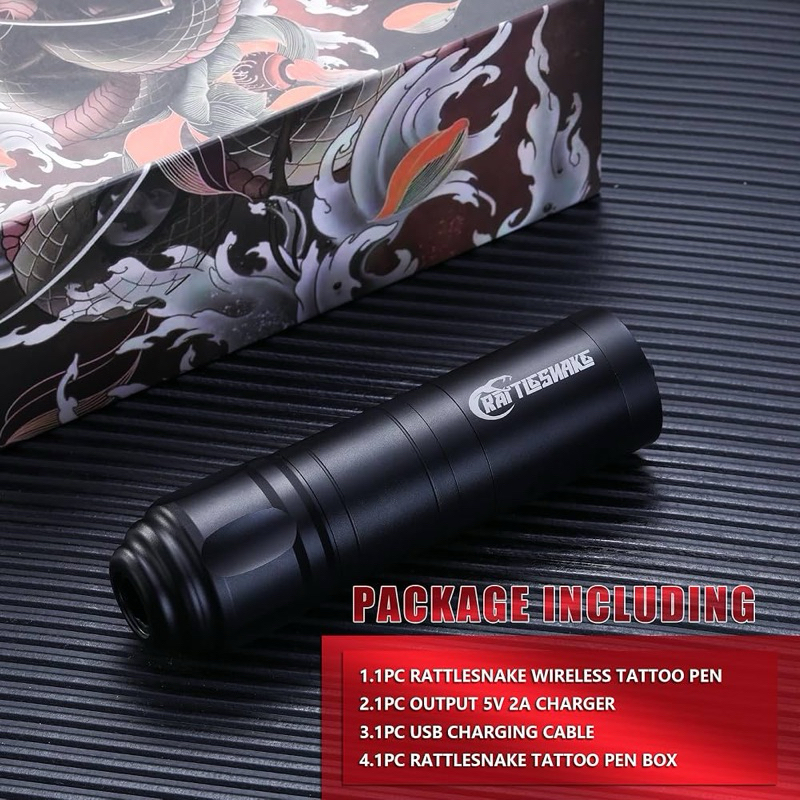 Rattlesnake Rotary Battery Pen Tattoo Machine Wireless Digital LED Display 4.2mm Stroke Length (TATT