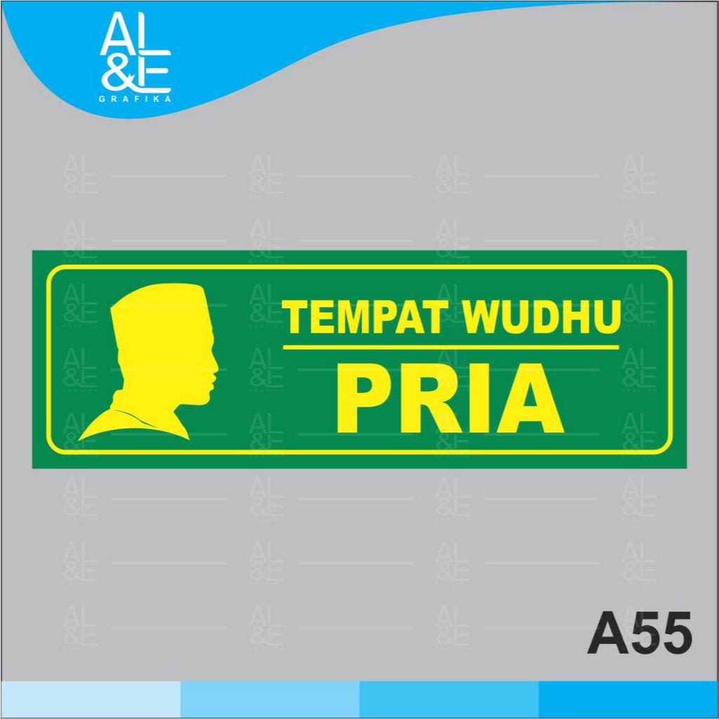 

A55 - Acrylic Sign, Stiker Akrilik Tempat Wudhu Pria dan Wanita, Premium dan Tahan Air, Bisa Custom