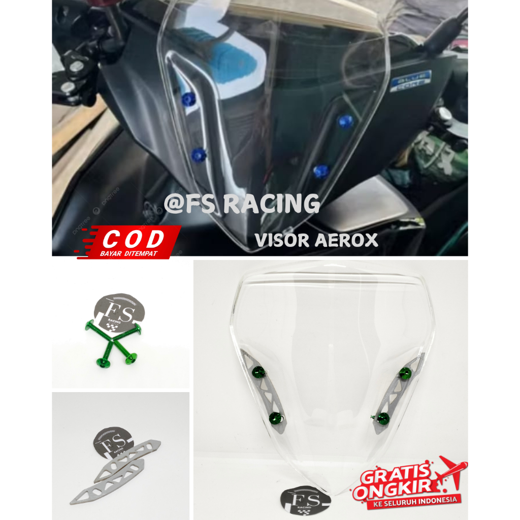 PAKET VISOR AEROX PLUS BRACKET WINDSHIELD YAMAHA AEROX