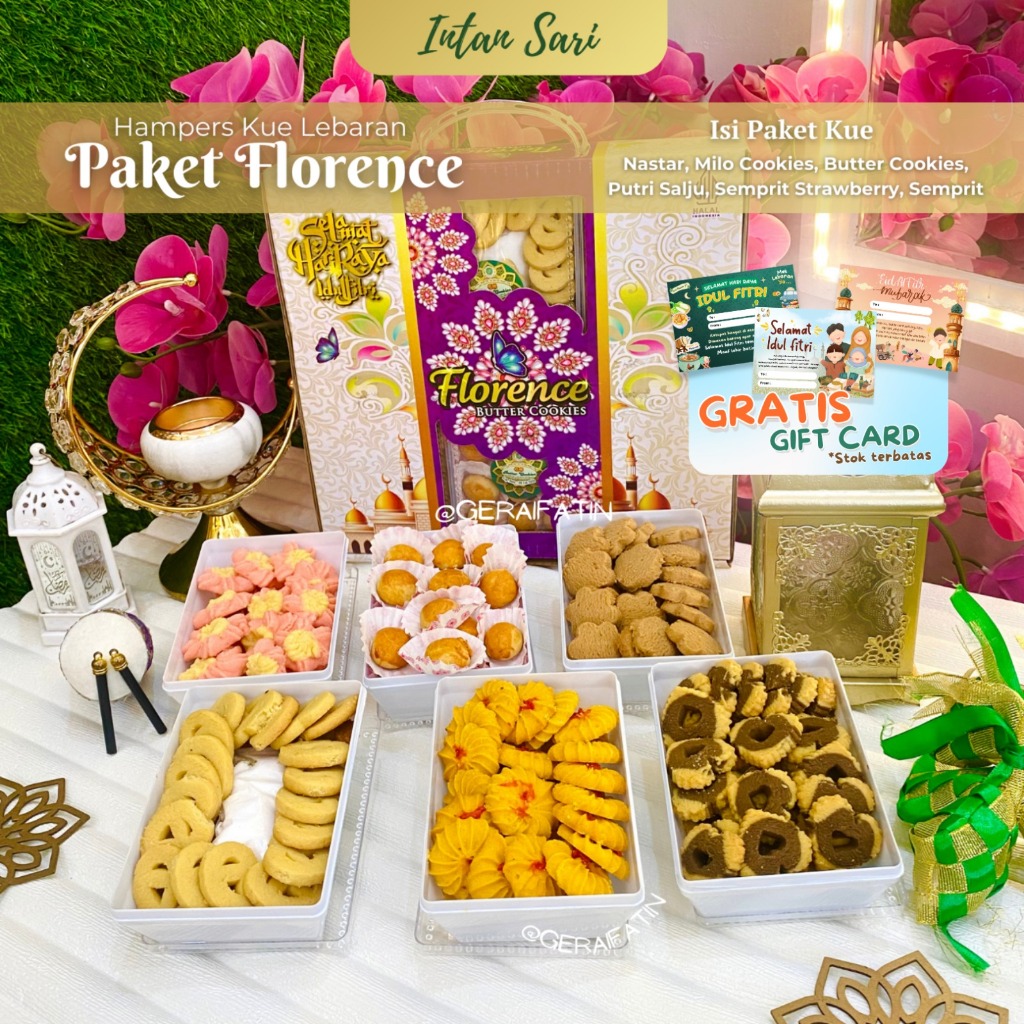 

PAKET PARCEL LEBARAN KUE KERING INTAN SARI FLORENCE / HAMPERS IDUL FITRI 2025
