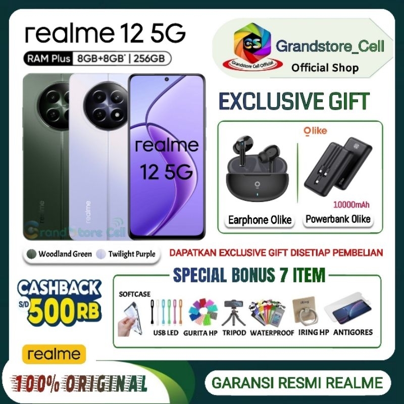 REALME 12 5G RAM 8/256 GB | REALME12 5G RAM 8/256 GB GARANSI RESMI REALME INDONESIA