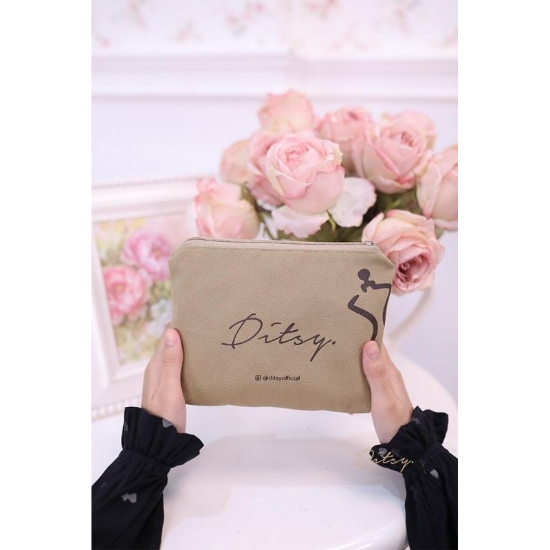 Ditsy box Totebag black pouch ditsy
