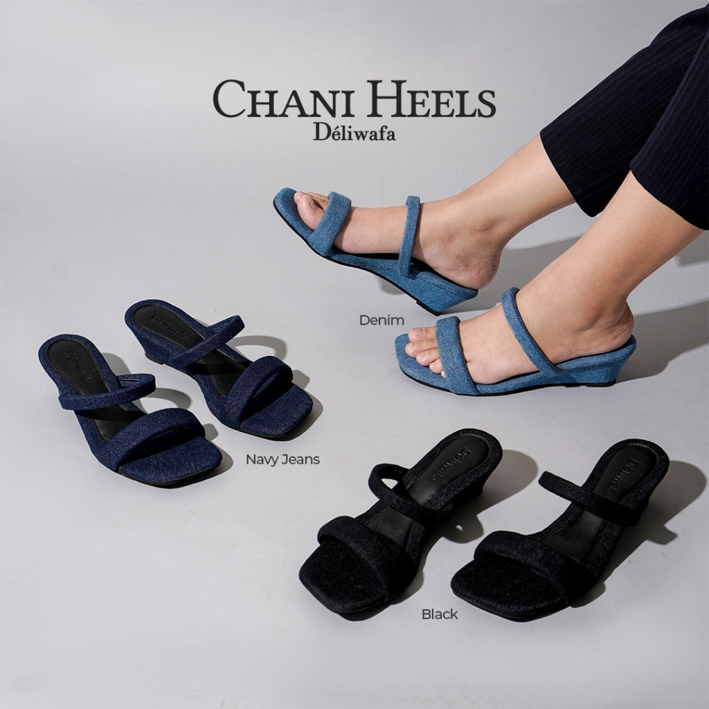 [Deliwafa] Chani Heels Fashion Wanita Sandal